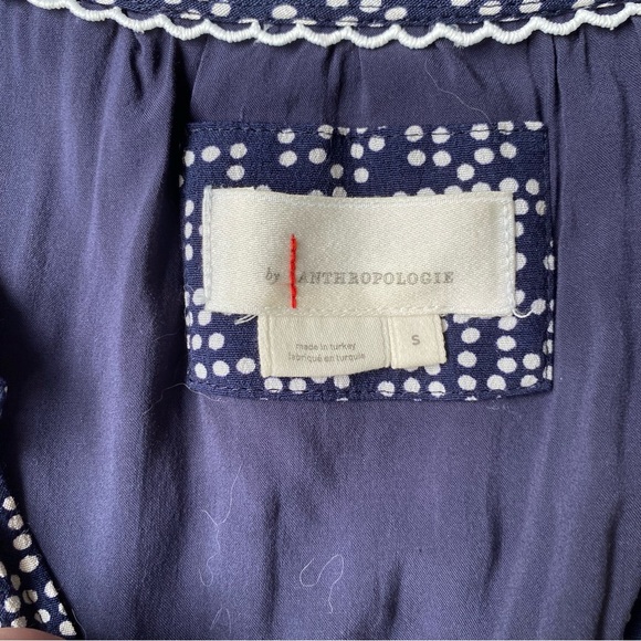 ⭐️Anthropologie Women’s Mini Babydoll Dress with white polka dots 🤍 Size Small - Picture 9 of 10